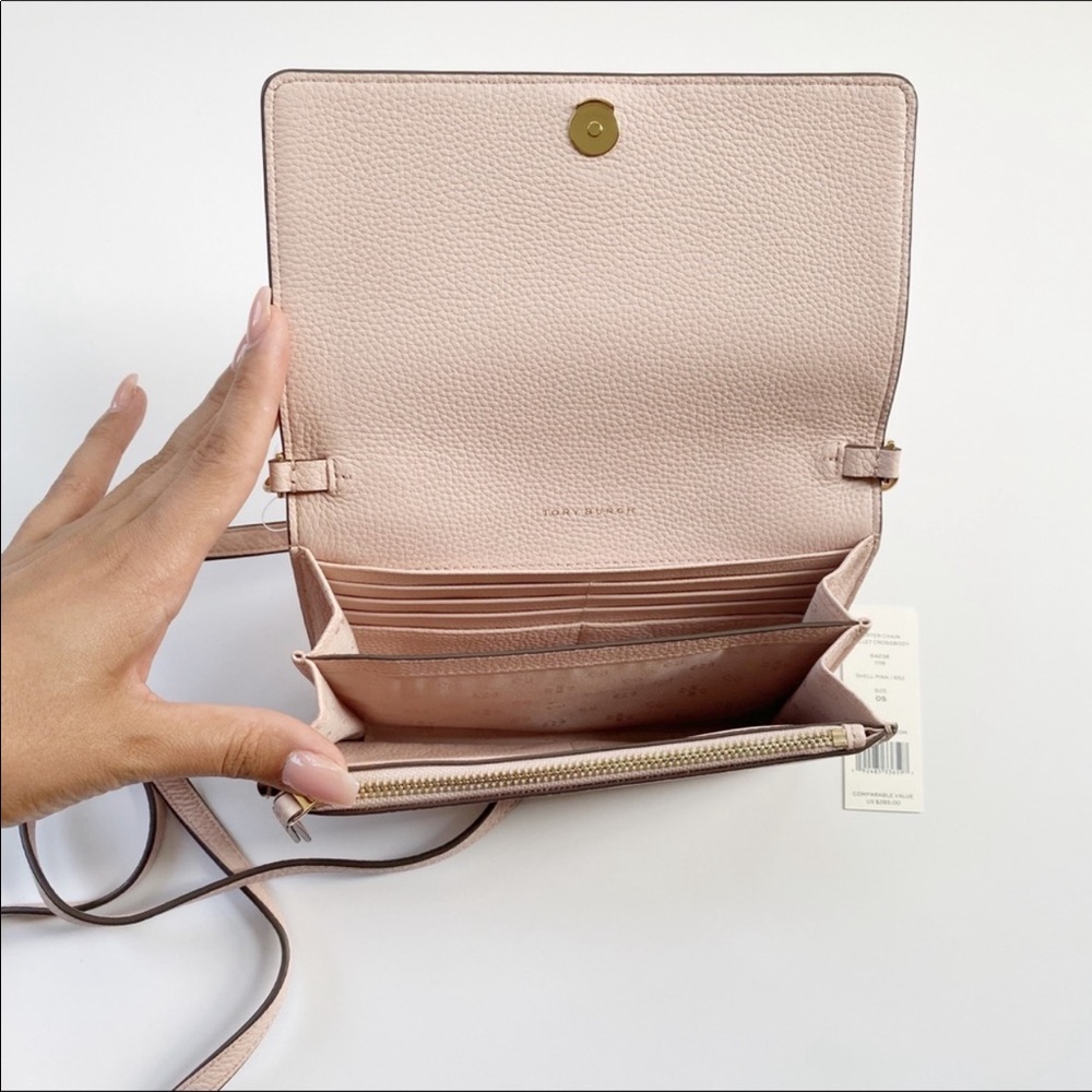 NWT TORY BURCH Pink Carter Chain Wallet Crossbody! - Picture 2 of 5